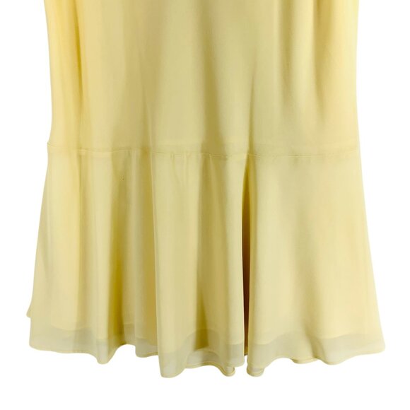 Plus size blouse and skirt set chiffon soft canary yellow SZ 14 top 16 skirt - Picture 12 of 16